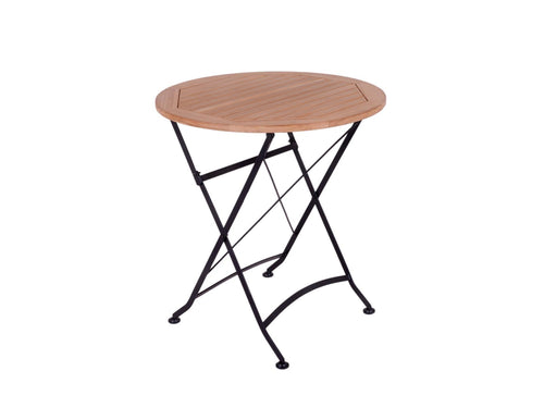 MaximaVida inklapbare ronde tuintafel Toscana Ø 70 cm zwart - 100% FSC excellent acacia
