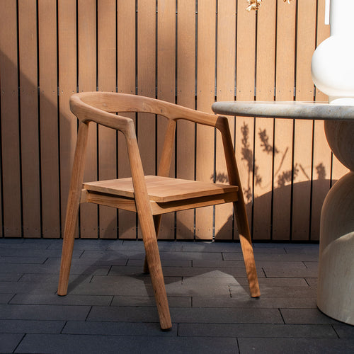 DÉJA Living Tuinstoel Lennox - Naturel Teakhout - Zithoogte 43cm - Set van 2 - vtwonen shop