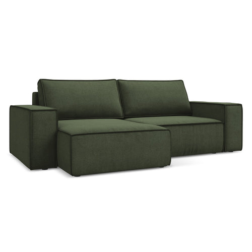 LaMiaSofa hoekbank links Livorno - textuurstof - olijf - 257x148x82