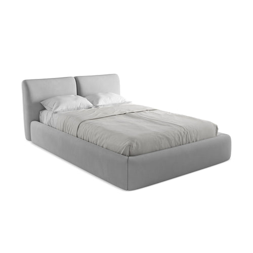 LaMiaSofa Bed met opbergruimte Milano - chenille stof - lichtgrijs - 160x228x82