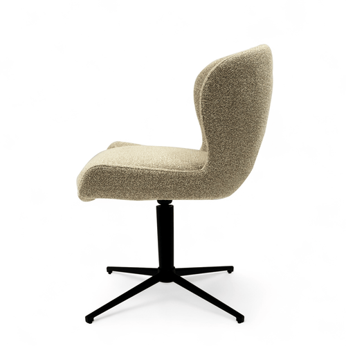 Furnhouse eetkamerstoel Nicklas - Beige - Stof (Bouclé) - Set van 2