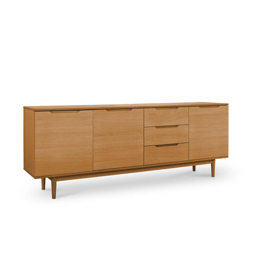 Furnhouse 4-deurs dressoir Kerteminde - Natuurlijk eikenhout - MDF, eikenfineer - 45x213x80