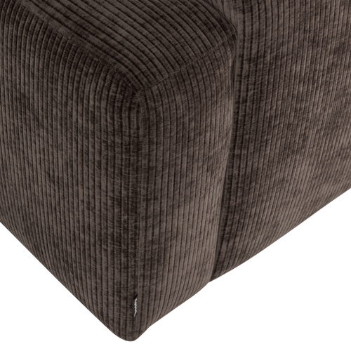 WOOOD 1-zits bank arm rechts Mojo Base - Ribstof - Bruin - 74x105x97