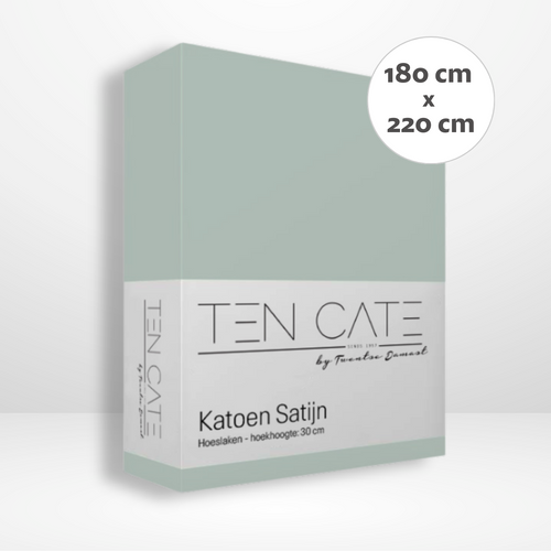 Ten Cate hoeslaken - 100% katoensatijn - 180x220 - mint - vtwonen shop