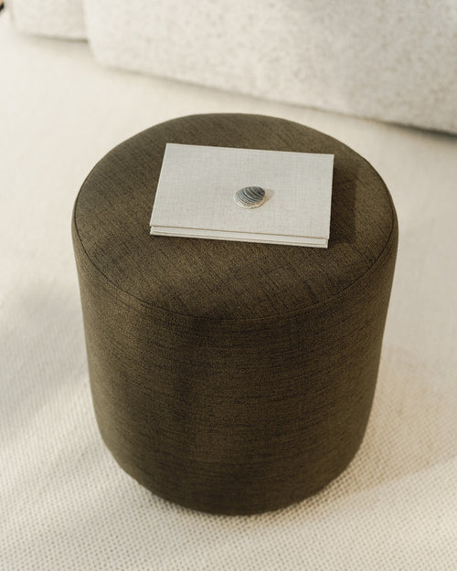 noo.ma Folk Pouf Tall, Baby Blue Wool