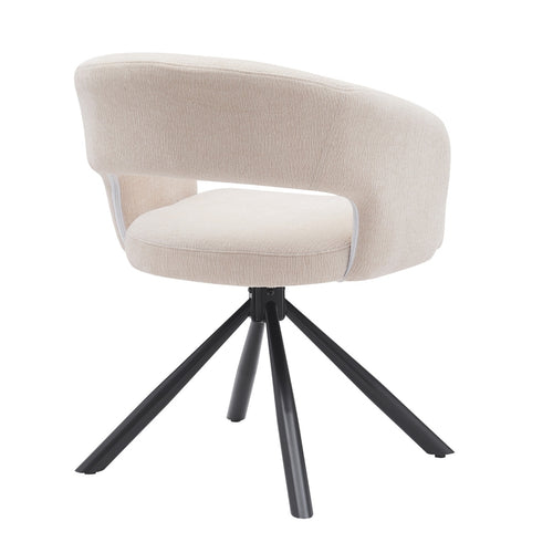 DÉJA Living Eetkamerstoel Elle - Stof/Metaal - Beige - Set van 2 - vtwonen shop