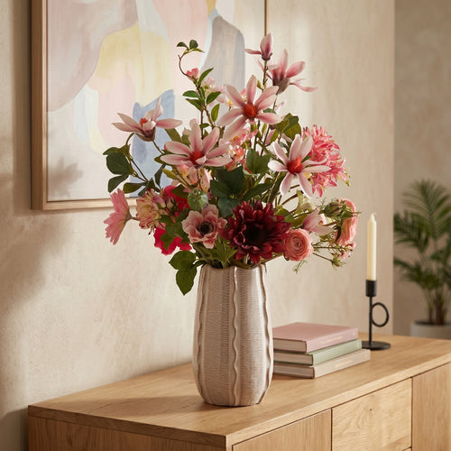 Maxifleur Handgebonden Kunstboeket Pippa London - Roze 80cm