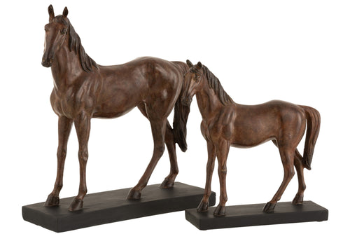 J-Line decoratie Paard - polyresin - bruin - large