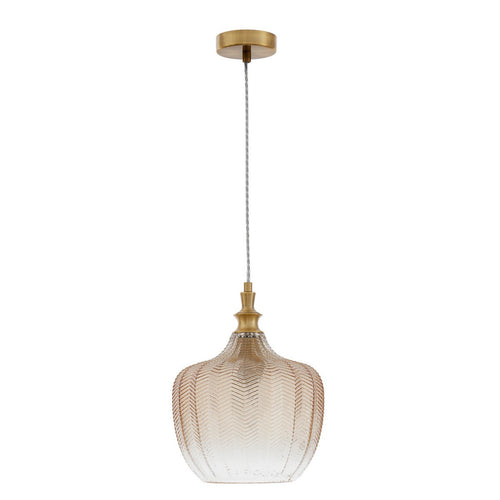 Merano Frisco Koepel Hanglamp Plafondlamp Messing Metaal Champagne Glas LED E27
