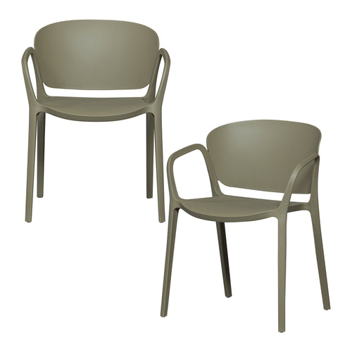 WOOOD tuinstoel Bent - Kunststof - Groen - 75x57x56 - Set van 2