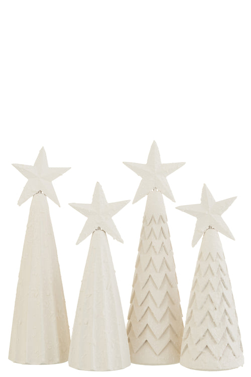 J-Line decoratie Kerstboom - hout - wit - large - 2 stuks - vtwonen shop