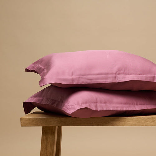 Coco & Cici - TENCEL Twill Kussensloop Dusty Rose - 1 kussensloop 50x70 zonder volant