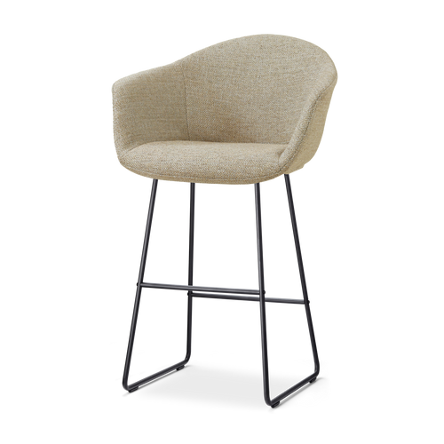 Nolon Nino-Otis barkruk taupe melange - zwart onderstel - 75 cm - vtwonen shop