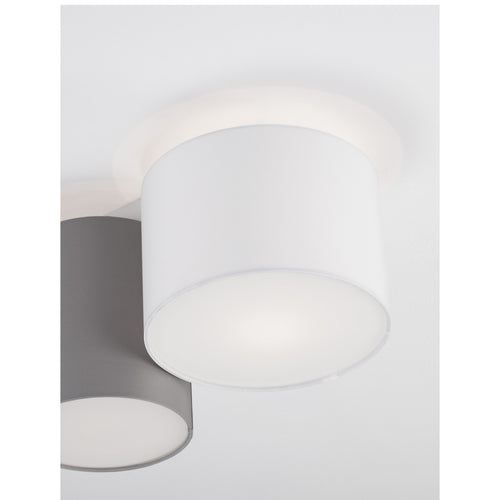 Nova Luce BRYSON Opbouwdownlight zandwit, grijs E27 2x12W