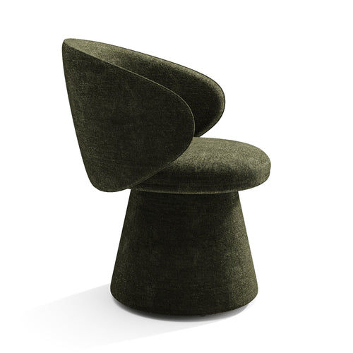 Sia Home - Eetkamerstoelen FLARE - Fluweel met structuur - Kaki groen - 54cm - vtwonen shop