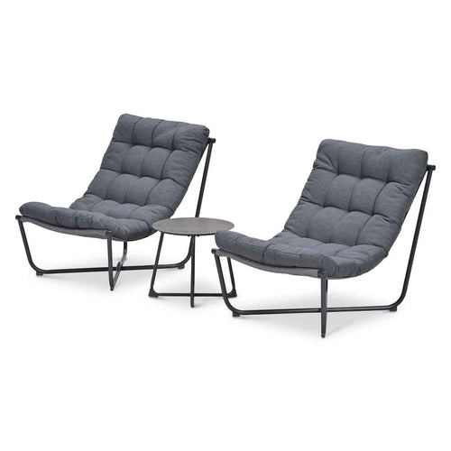 Garden Impressions Loungeset Zensa 3-delig donker grijs