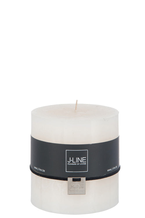 J-Line cilinderkaars - vanille - wit - 64U - 6 stuks