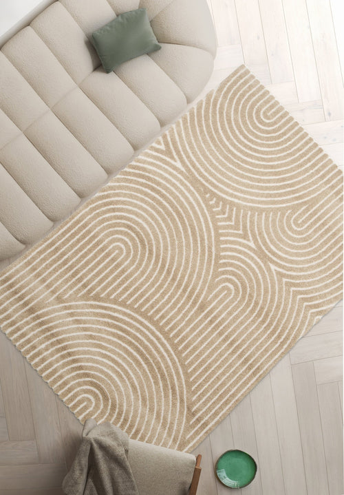 AFK Living vloerkleed Groove - reliëfeffect - kastanje - 200 x 290 cm