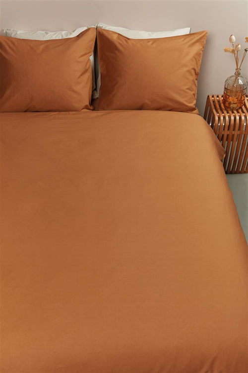 Ambiante Cotton Uni dekbedovertrek - Effen - Lits-Jumeaux XL - 260x200/220 cm - Oranje - vtwonen shop