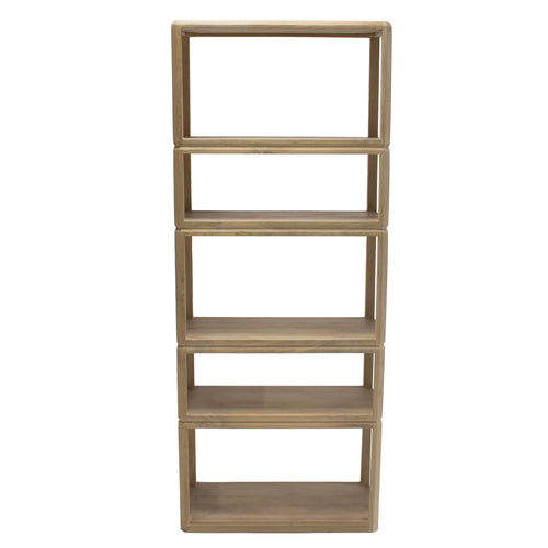 Giga Meubel Boekenkast Noëlle - Mangohout - Naturel - 80x40x200cm