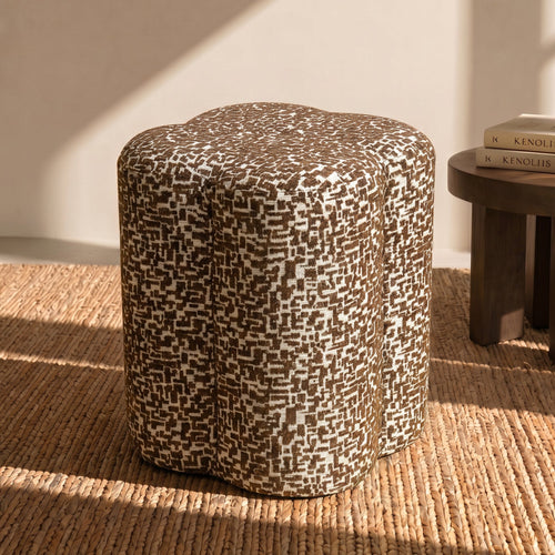 Sia Home - Zitzak LUCKY - stof met textuur en patroon bruin 36cm