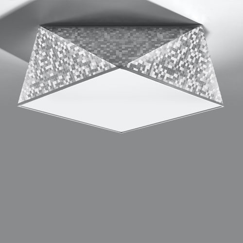 Sollux Lighting Plafondlamp HEXA 35 zilver - 35x35x15cm