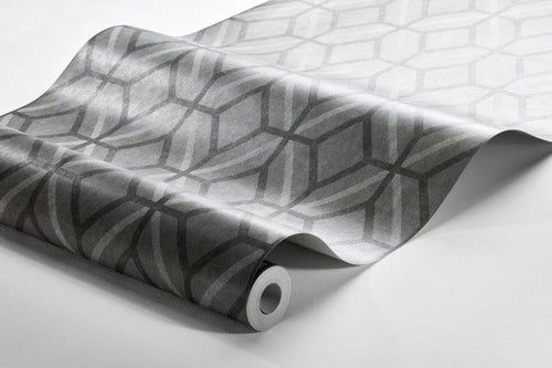 Borastapeter behang grafisch motief grijs - 53 cm x 10.05 m - 660551 - vtwonen shop