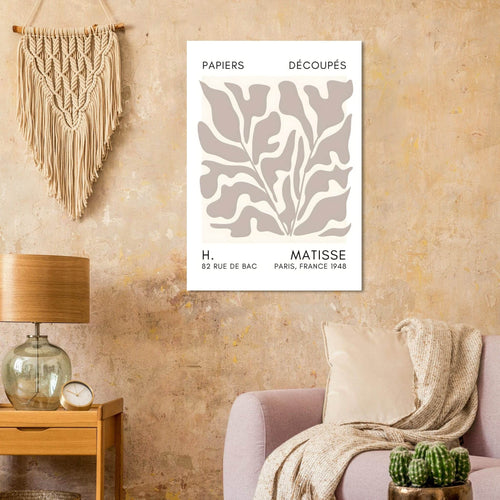 Artfulprints Poster Matisse – Seabed shapes grey   - 50x70 cm - Grijs
