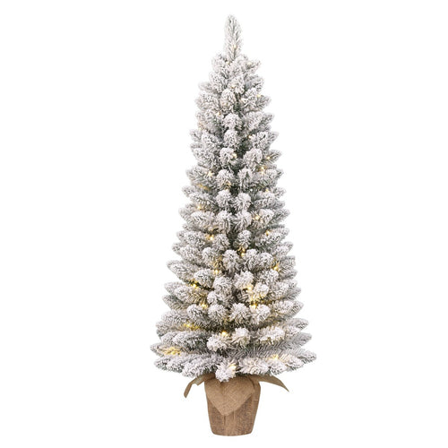 Black Box Trees Gerlos kerstboom met burlap groen frosted 30L TIPS 70 battery operated en timer - h75xd36cm