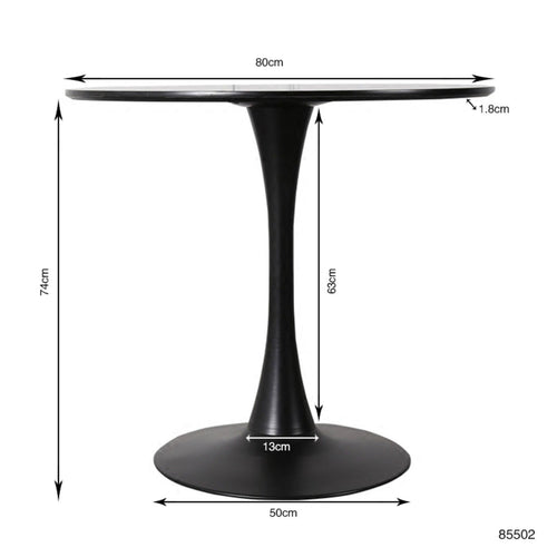 Kare Design Eettafel Schickeria Ø80cm zwart