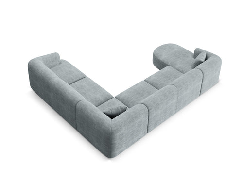Cosmopolitan Design Modulaire panoramische hoekbank rechts Campi 7-zits, ribfluwelen donkergrijs - 255x330x70cm