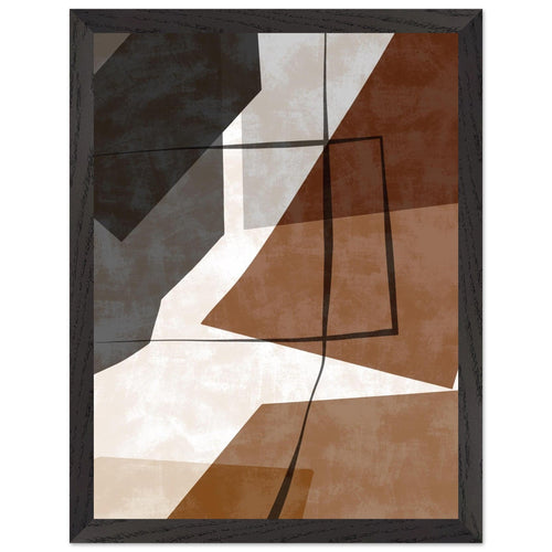 Artfulprints Poster met Lijst Boho – Earth geometry   - 30x40 cm - Bruin