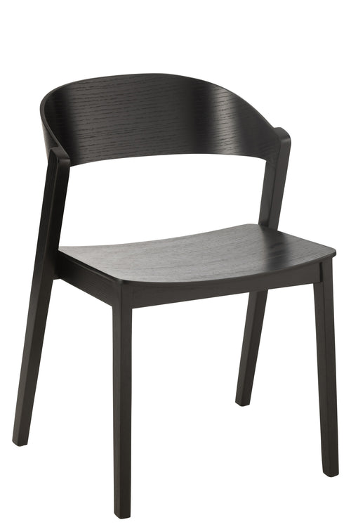 J-Line stoel Laga - eikhout/multiplex - zwart