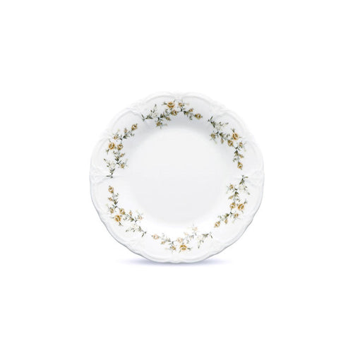 Bonbistro - Plat bord 20,5cm brown flower Retro - Set van 6