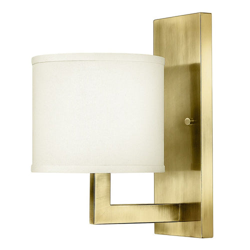 Wandleuchte mit Schirm Classic Messing gebürstet 1x E27