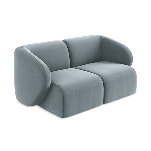 LaMiaSofa Tweezits modulaire bank Cervo - velours - lichtblauw - 174x94x75