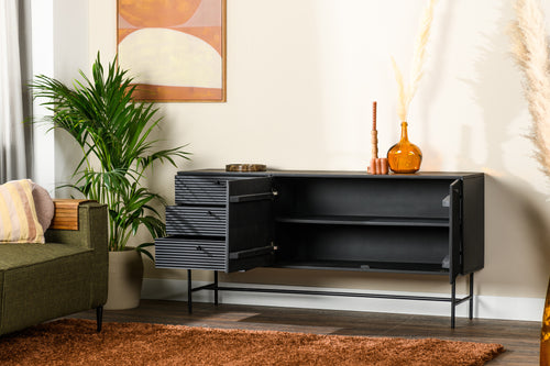 Duverger® dressoir Black Piano - mangohout - zwart - vtwonen shop