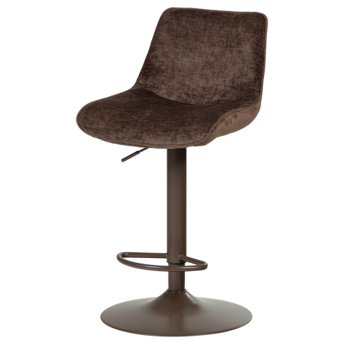 WOOOD barstoel in hoogte verstelbaar Marten - Chenille - Donkerbruin - 110x45x50