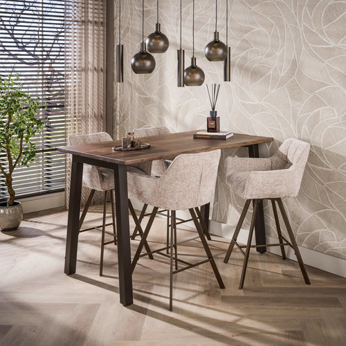 Giga Meubel Bartafel Edge Pure - Bruin Hout - 147x80x92cm