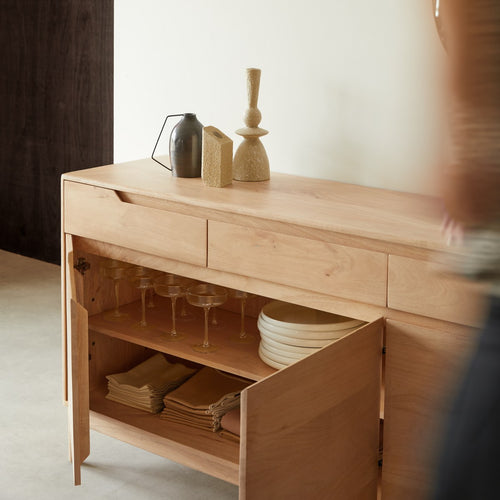 Tikamoon Buffetkast van licht mangohout 150 cm - Naturel