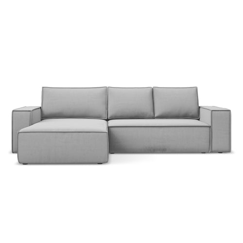 LaMiaSofa hoekbank links Livorno - velours - grijs - 290x185x82