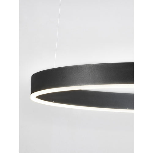 Nova Luce MOTIF Geïntegreerde LED-hanglamp voor plafond, zandkleurig zwart, dimbaar, 50W, 3684lm
