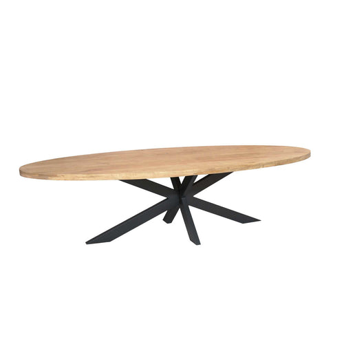 Starfurn Eettafel Dakota - Ovaal Naturel Hout - 300x120x76cm