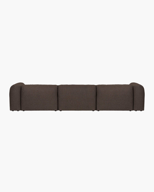 noo.ma Yaro 4-zits hoekbank - Chocolate Brown Bouclé, zachte zit