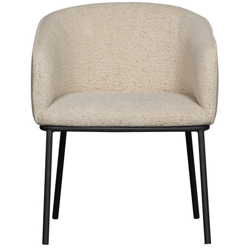 WOOOD eetkamerstoelen Leon - Bouclé - Naturel - Set van 6