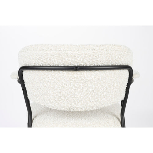Housecraft Living Jolien Eetkamerstoelen armleuning Zwart/Bouclé - Set van 2