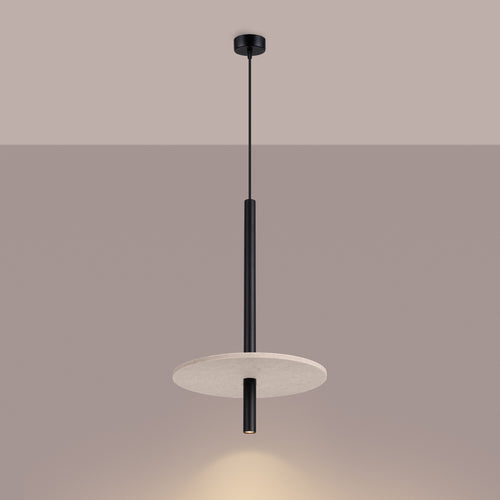 Sollux Lighting Hanglamp FELTRO 1 zwart/beige - 30x30x126cm