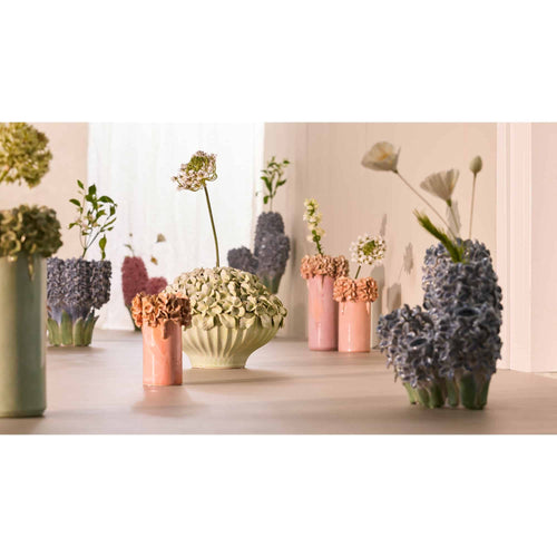 Light & Living vaas Flower - blauw - 30x29x32.5cm