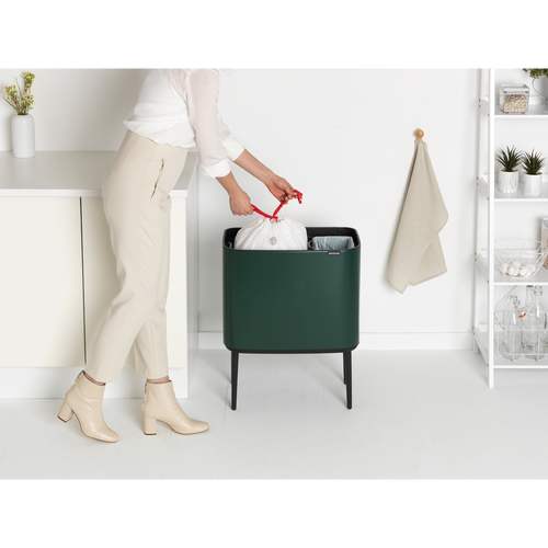 Bo Touch Bin, met 2 binnenemmers, 11 + 23 liter - Pine Green - vtwonen shop