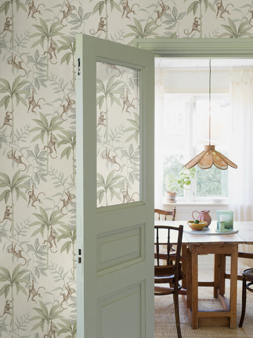 Borastapeter behang jungle dieren groen - 53 cm x 10.05 m - 660620 - vtwonen shop